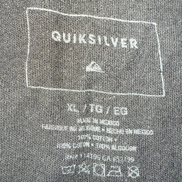 Quiksilver XL Black Graphic Surf T-Shirt Wave Logo Tropical Frame Beach Tee - Picture 4 of 6
